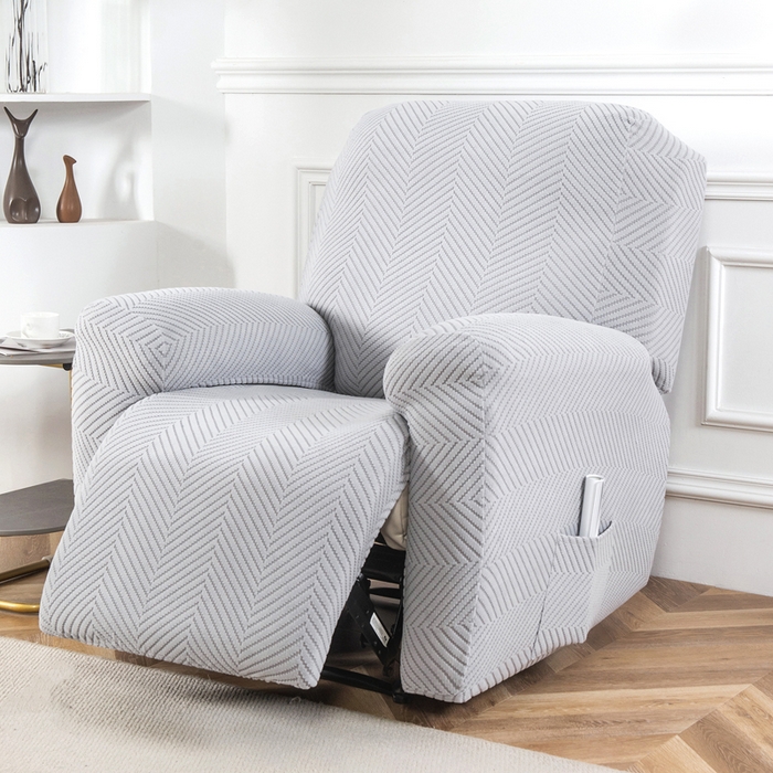 91家纺网 家纺一手货源 找家纺 千彤沙发垫 2024新款芝华士沙发套拉花绒人字纹系列 银灰