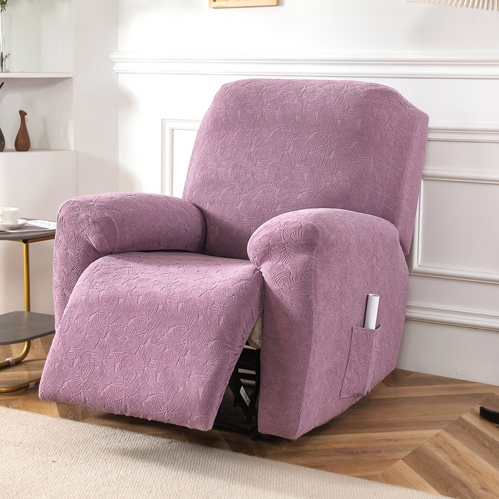 91家纺网 家纺一手货源 找家纺 千彤沙发垫 2024新款芝华士沙发套提花小树叶系列 紫色