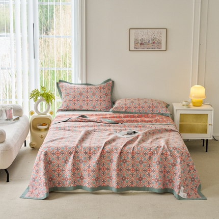 91家纺网 家纺一手货源 找家纺 （总）棠薇家纺 2025新款全棉彩纱双层纱夏被三层纱多功能毛巾被纱布毯细纱床盖