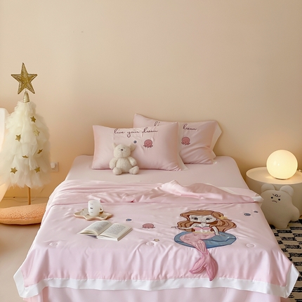 91家纺网 家纺一手货源 找家纺 （总）星野 2024新款天丝夏被大卡系列-人鱼公主