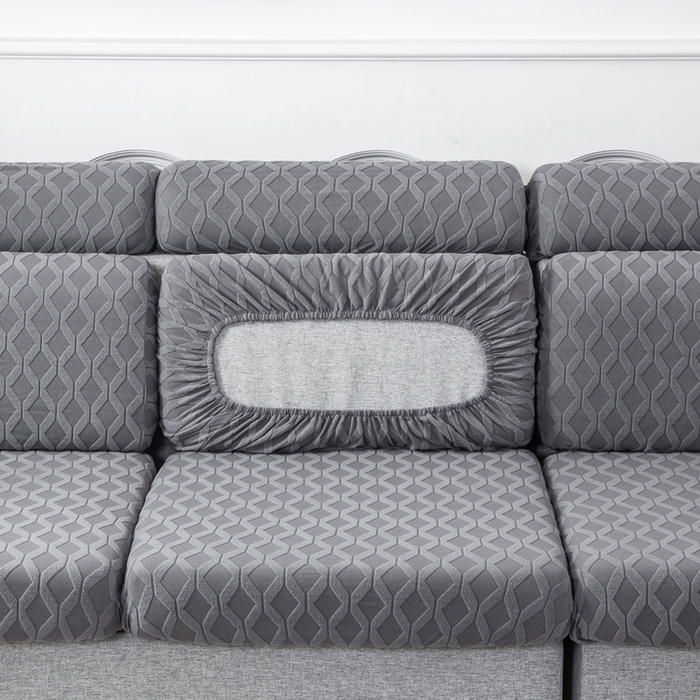 91家纺网 家纺一手货源 找家纺 千彤沙发垫 2024新款常规款拉花菱形格沙发套系列 深灰