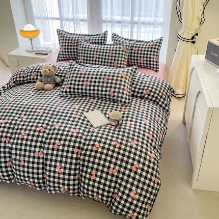 91家纺网 家纺一手货源 找家纺 （总）宏源家纺 2024新款亲肤芦荟棉印花四件套-四月新品