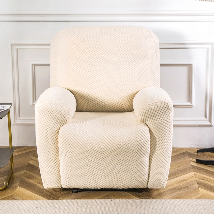 91家纺网 家纺一手货源 找家纺 千彤沙发垫 2024新款芝华士沙发套拉花绒人字纹系列 米黄