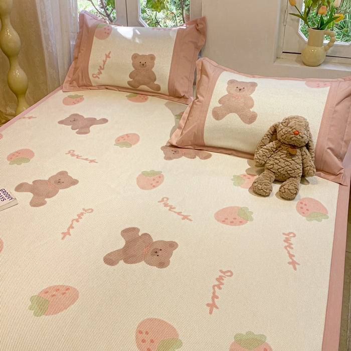 91家纺网 家纺一手货源 找家纺 （总）慕澄2024新款A类时尚印花刺绣冰藤凉席