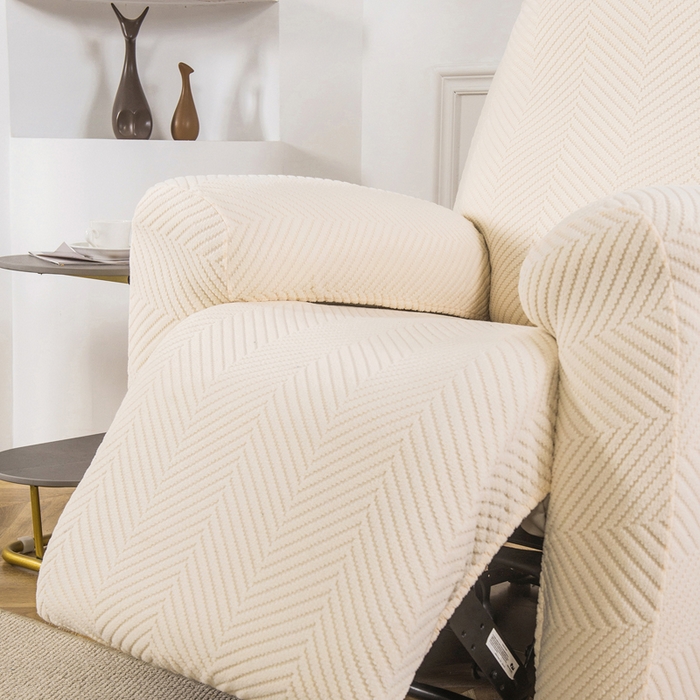 91家纺网 家纺一手货源 找家纺 千彤沙发垫 2024新款芝华士沙发套拉花绒人字纹系列 米黄