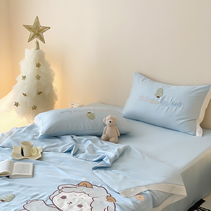 91家纺网 家纺一手货源 找家纺 （总）星野 2024新款天丝夏被大卡系列-暖羊羊