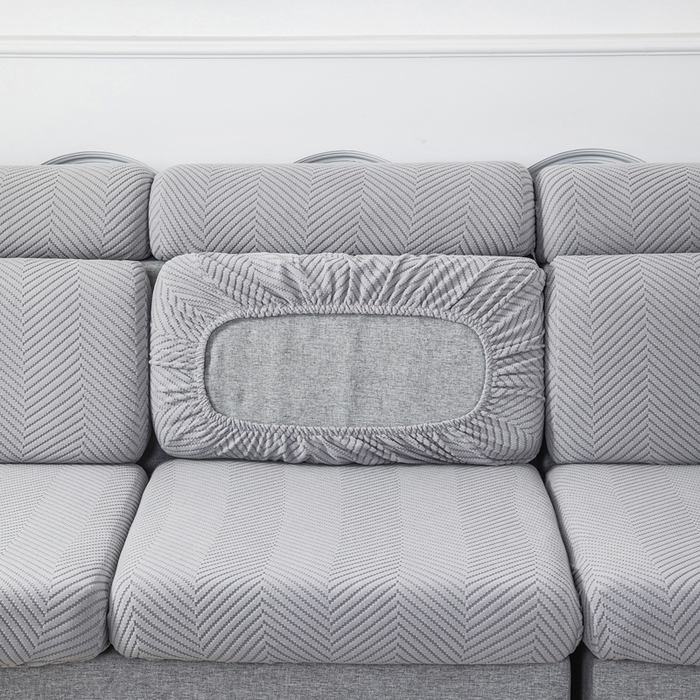 91家纺网 家纺一手货源 找家纺 千彤沙发垫 2024新款常规款拉花人字纹沙发套系列 银灰