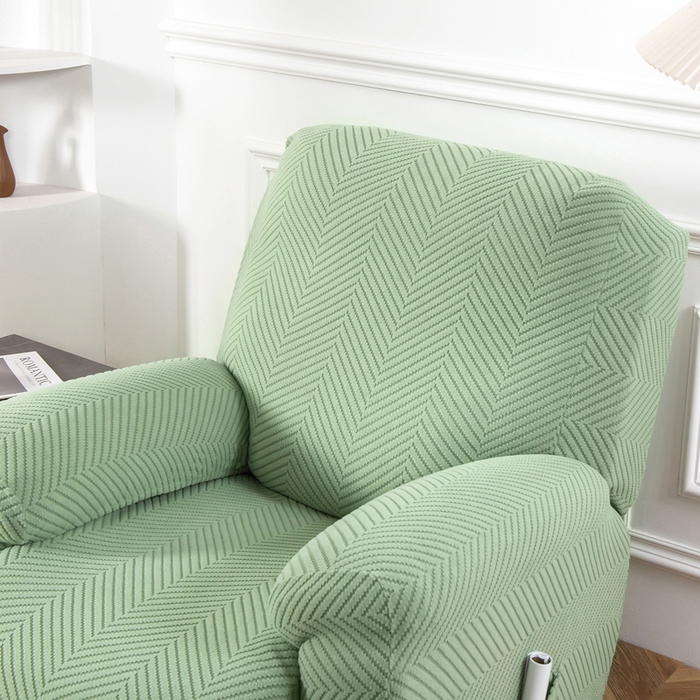 91家纺网 家纺一手货源 找家纺 千彤沙发垫 2024新款芝华士沙发套拉花绒人字纹系列 浅绿