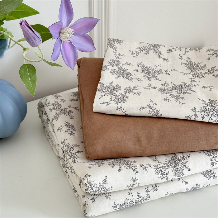 91家纺网 家纺一手货源 找家纺 曼之夏 2024新款全棉印花双层纱四件套 米苏