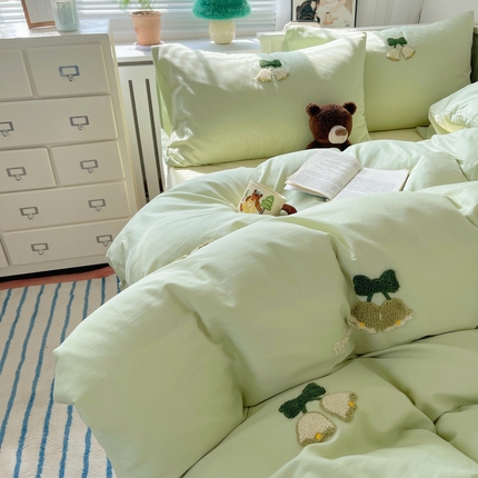 91家纺网 家纺一手货源 找家纺 （总）丽涵家纺 新款全棉毛巾绣小可爱四件套芝士奶酪三件套（此系列提供买家秀）