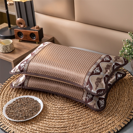 91家纺网 家纺一手货源 找家纺 （总）织布人 2024新款荞麦枕夏季凉感丝冰藤枕头全荞麦枕学生成人颈椎枕头枕芯