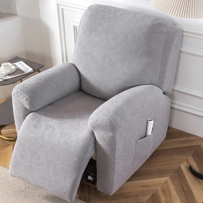 91家纺网 家纺一手货源 找家纺 千彤沙发垫 2024新款芝华士沙发套提花小树叶系列 银灰