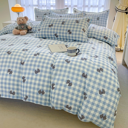 91家纺网 家纺一手货源 找家纺 （总）宏源家纺 2024新款亲肤芦荟棉印花四件套-四月新品