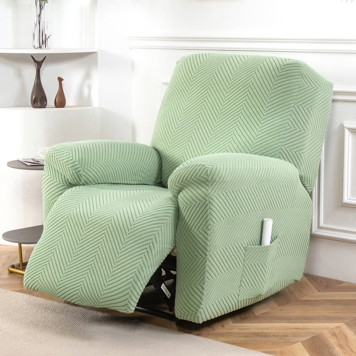 91家纺网 家纺一手货源 找家纺 千彤沙发垫 2024新款芝华士沙发套拉花绒人字纹系列 浅绿