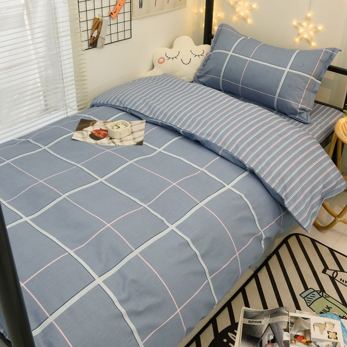 91家纺网 家纺一手货源 找家纺 茗婷家纺 2025款13372纯棉学生宿舍上下铺三六件套 简美