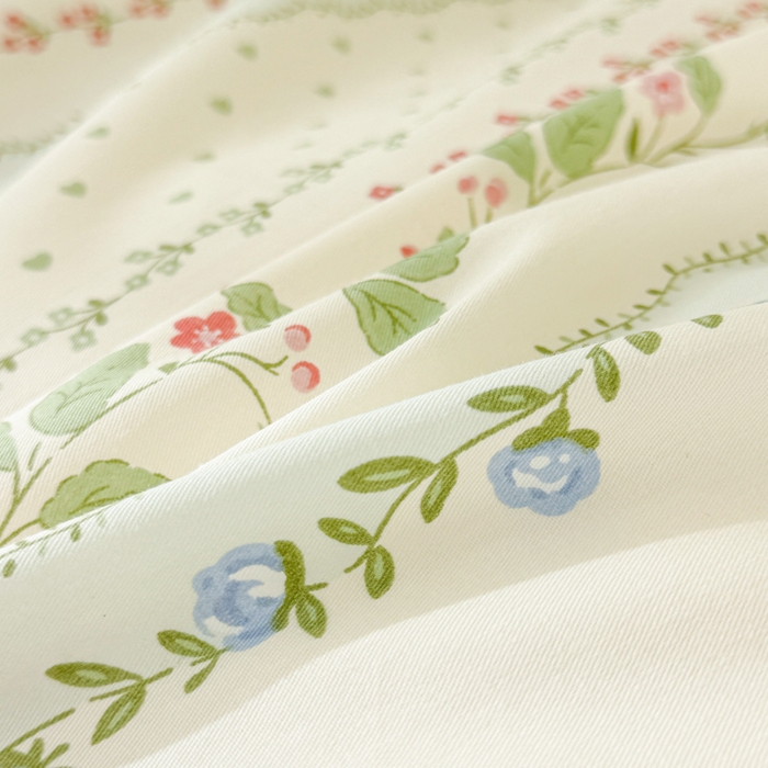 91家纺网 家纺一手货源 找家纺 呗旺鹿 2024新款小清新13372全棉四件套纯棉四件套学生三件套 草莓兔