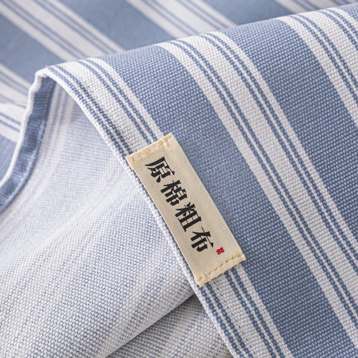 91家纺网 家纺一手货源 找家纺 航途席业 2025新款老粗布床单系列 简约生活蓝