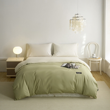 91家纺网 家纺一手货源 找家纺 （总）凯磊 2024新款高支高密.纯色拼色星漫单被套