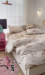 91家纺网 家纺一手货源 找家纺 昔可 2024新款全棉多巴胺卡通轻柔四件套系列 萌萌棕兔