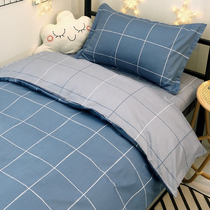 91家纺网 家纺一手货源 找家纺 茗婷家纺 2025款13372纯棉学生宿舍上下铺三六件套 维尔