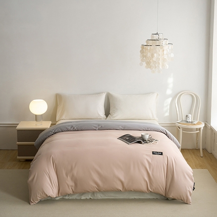 91家纺网 家纺一手货源 找家纺 （总）凯磊 2024新款高支高密.纯色拼色星漫单被套