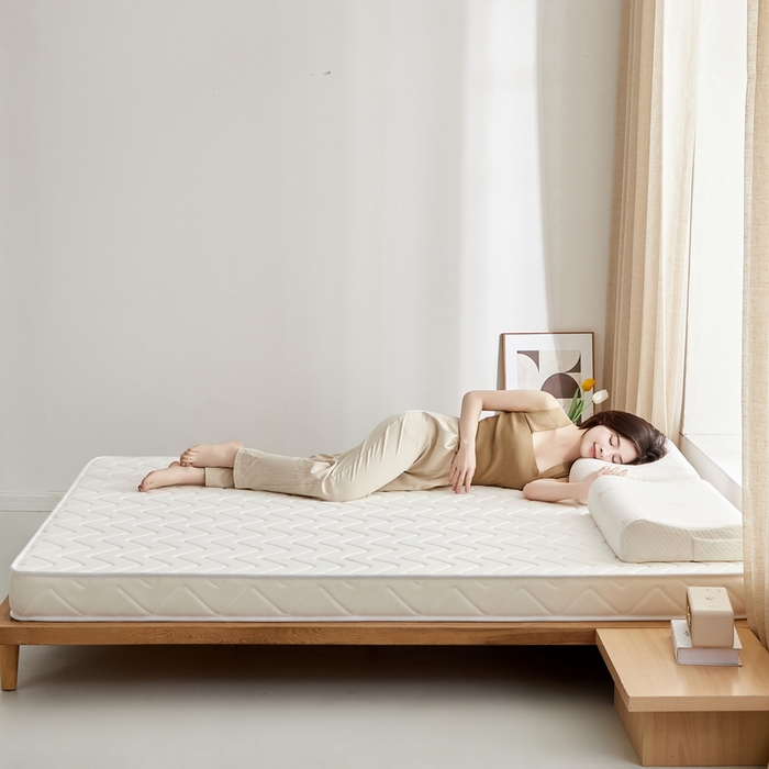 91家纺网 家纺一手货源 找家纺 祁恋婷 2024新款牛奶丝乳胶加记忆棉加棕床垫【床垫遮盖物】 曲线-白 海绵款