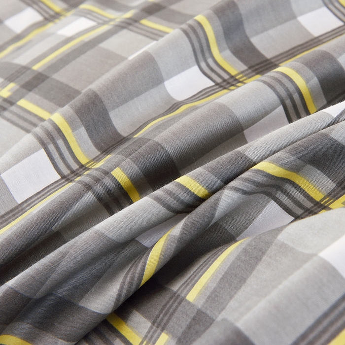 91家纺网 家纺一手货源 找家纺 茗婷家纺 2025款13372纯棉学生宿舍上下铺三六件套 简格~灰