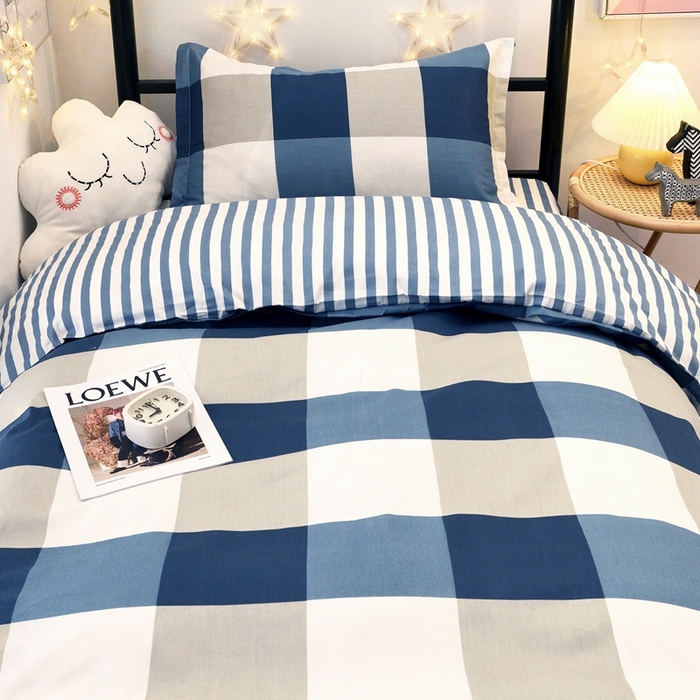 91家纺网 家纺一手货源 找家纺 茗婷家纺 2025款13372纯棉学生宿舍上下铺三六件套 都市柔情