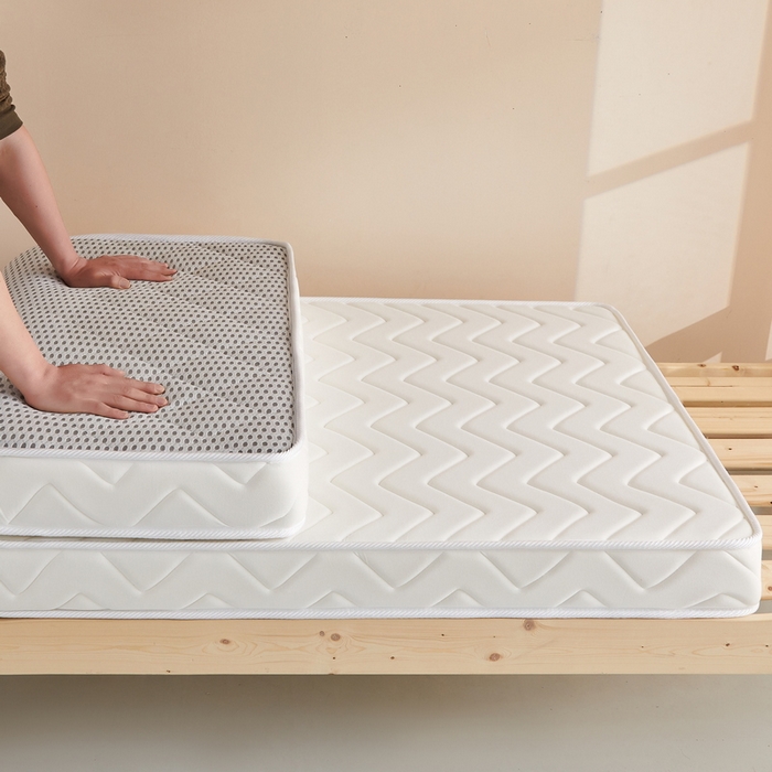 91家纺网 家纺一手货源 找家纺 祁恋婷 2024新款牛奶丝乳胶加记忆棉加棕-学生床垫【床垫遮盖物】 曲线-白 棕垫款