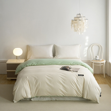 91家纺网 家纺一手货源 找家纺 （总）凯磊 2024新款高支高密.纯色拼色星漫单被套