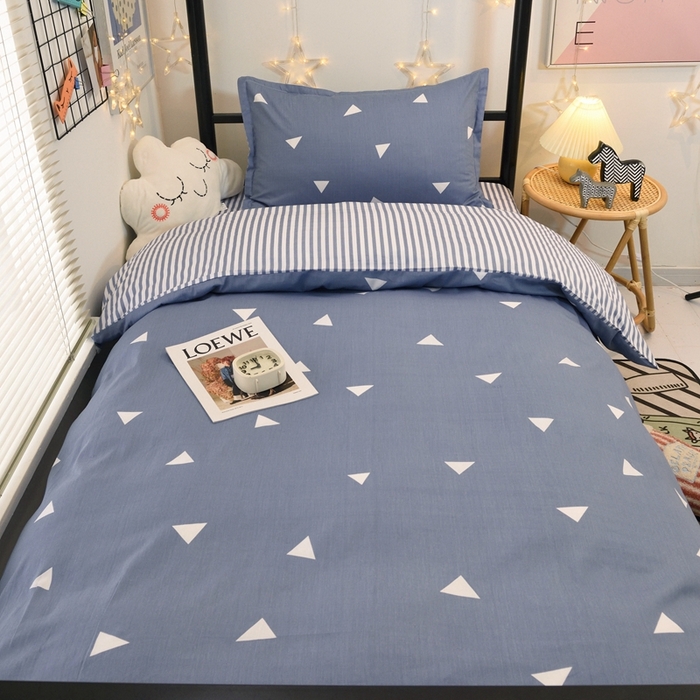 91家纺网 家纺一手货源 找家纺 茗婷家纺 2025款13372纯棉学生宿舍上下铺三六件套 摩登