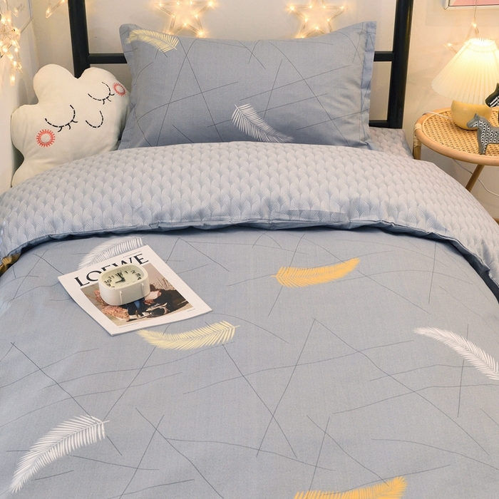 91家纺网 家纺一手货源 找家纺 茗婷家纺 2025款13372纯棉学生宿舍上下铺三六件套 轻羽