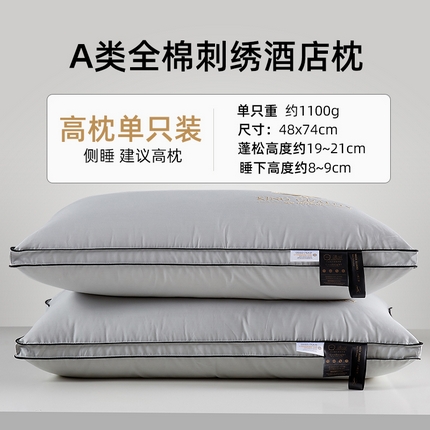 91家纺网 家纺一手货源 找家纺 （总）乐可 2024新款A类全棉刺绣酒店枕 枕头枕芯