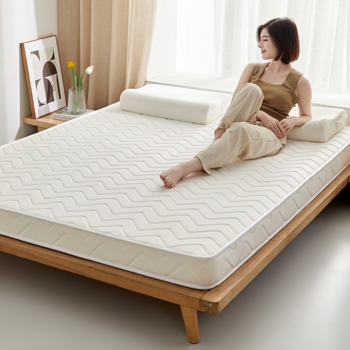 91家纺网 家纺一手货源 找家纺 祁恋婷 2024新款牛奶丝乳胶加记忆棉加棕床垫【床垫遮盖物】 曲线-白 棕垫款