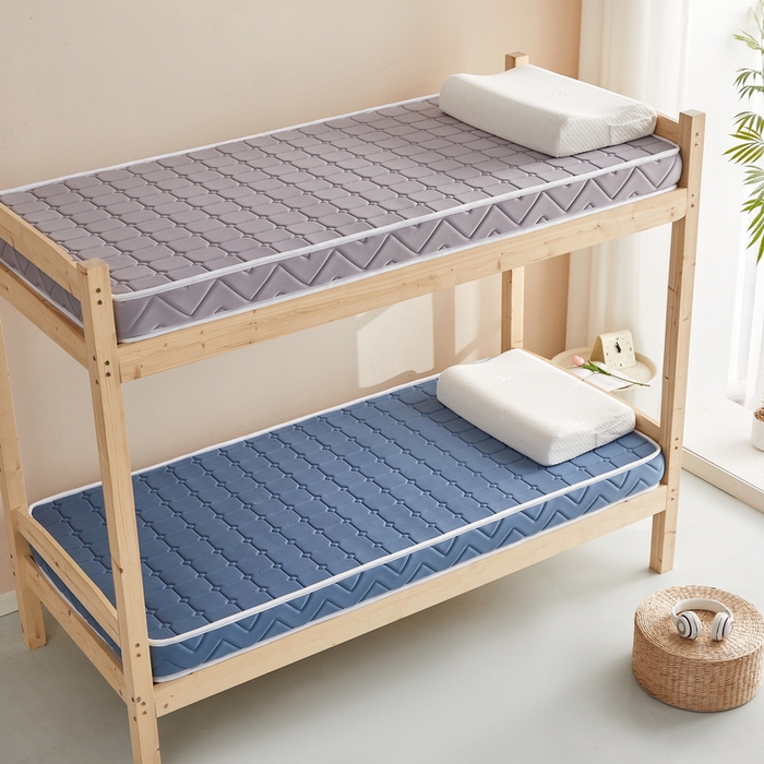 91家纺网 家纺一手货源 找家纺 祁恋婷 2024新款牛奶丝乳胶加记忆棉加棕-学生床垫【床垫遮盖物】 面包格灰 棕垫款