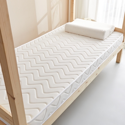 91家纺网 家纺一手货源 找家纺 祁恋婷 2024新款牛奶丝乳胶加记忆棉加棕-学生床垫【床垫遮盖物】 曲线-白 棕垫款