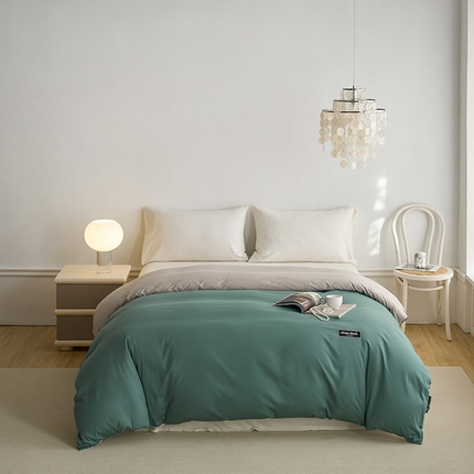 91家纺网 家纺一手货源 找家纺 （总）凯磊 2024新款高支高密.纯色拼色星漫单被套