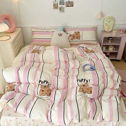 91家纺网 家纺一手货源 找家纺 （总）昔可 2024新款全棉多巴胺卡通轻柔四件套系列