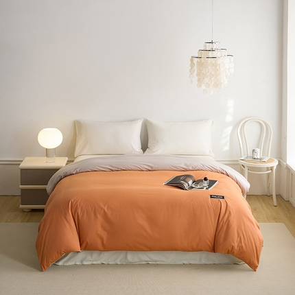 91家纺网 家纺一手货源 找家纺 （总）凯磊 2024新款高支高密.纯色拼色星漫单被套