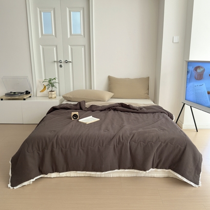 91家纺网 家纺一手货源 找家纺 （总）山舍家居 2024新款全棉皱皱纱夏被四件套