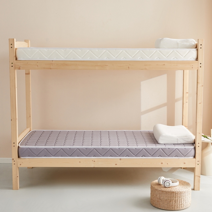 91家纺网 家纺一手货源 找家纺 祁恋婷 2024新款牛奶丝乳胶加记忆棉加棕-学生床垫【床垫遮盖物】 面包格灰 棕垫款