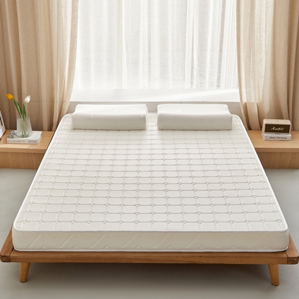 祁恋婷 2024新款牛奶丝乳胶加记忆棉加棕床垫【床垫遮盖物】 面包格-白 海绵款