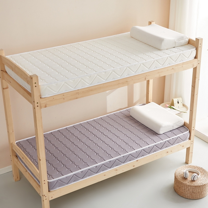 91家纺网 家纺一手货源 找家纺 祁恋婷 2024新款牛奶丝乳胶加记忆棉加棕-学生床垫【床垫遮盖物】 面包格白 海绵款