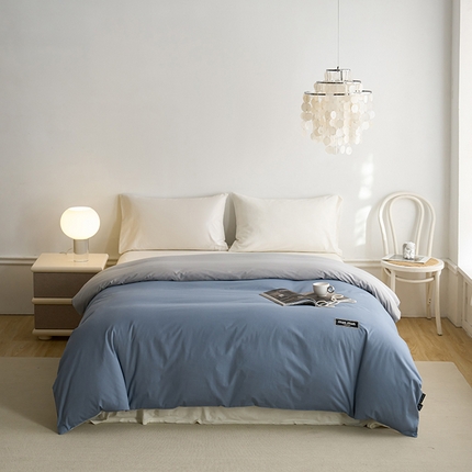 91家纺网 家纺一手货源 找家纺 （总）凯磊 2024新款高支高密.纯色拼色星漫单被套