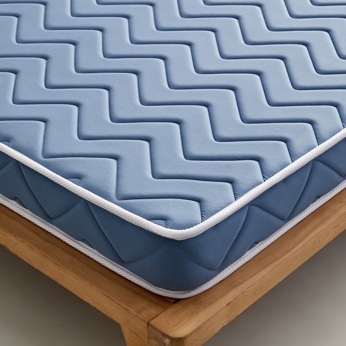 91家纺网 家纺一手货源 找家纺 祁恋婷 2024新款牛奶丝乳胶加记忆棉加棕床垫【床垫遮盖物】 曲线-蓝 海绵款