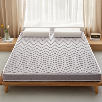 祁恋婷 2024新款牛奶丝乳胶加记忆棉加棕床垫【床垫遮盖物】 曲线-灰 棕垫款