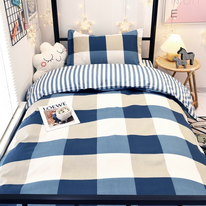 91家纺网 家纺一手货源 找家纺 茗婷家纺 2025款13372纯棉学生宿舍上下铺三六件套 都市柔情