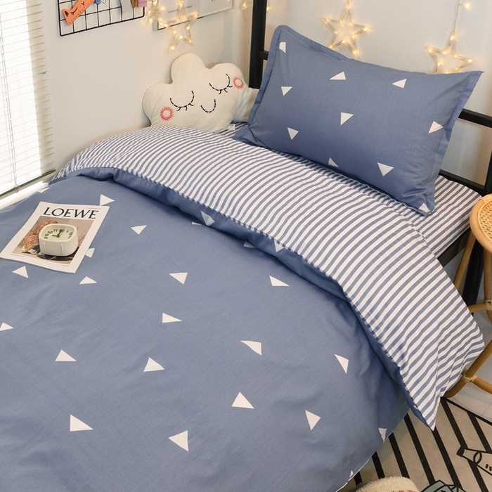 91家纺网 家纺一手货源 找家纺 茗婷家纺 2025款13372纯棉学生宿舍上下铺三六件套 摩登