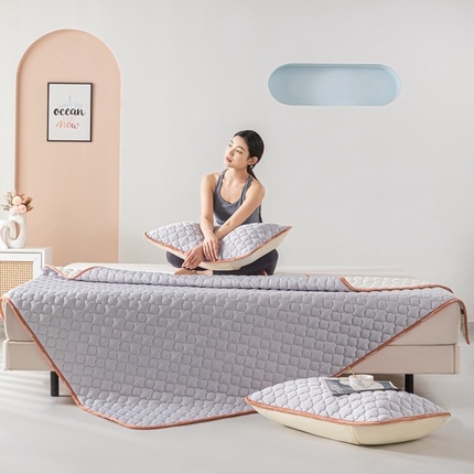 91家纺网 家纺一手货源 找家纺 好眠好梦家纺 2024新款硅胶软席爱琴海系列-床单款 冰岛灰