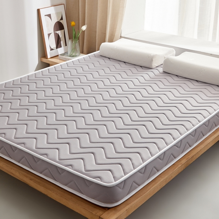 91家纺网 家纺一手货源 找家纺 祁恋婷 2024新款牛奶丝乳胶加记忆棉加棕床垫【床垫遮盖物】 曲线-灰 海绵款